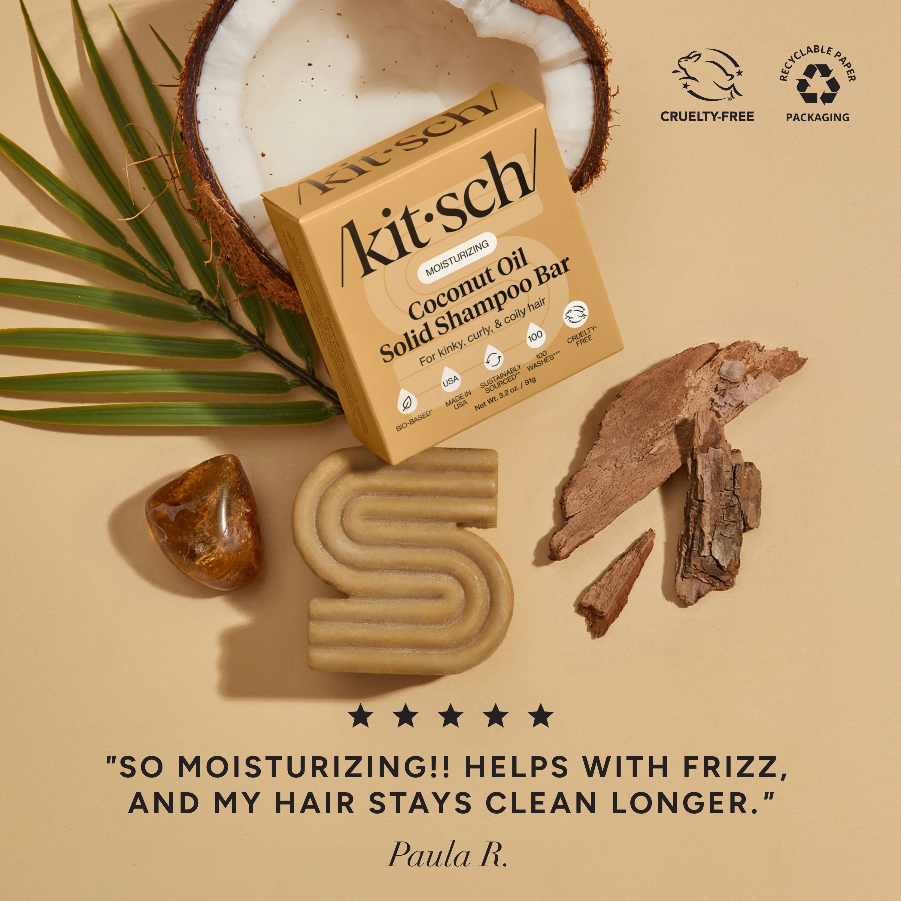 Coconut Oil Shampoo Bar for Dry Damaged Hair - Image 2