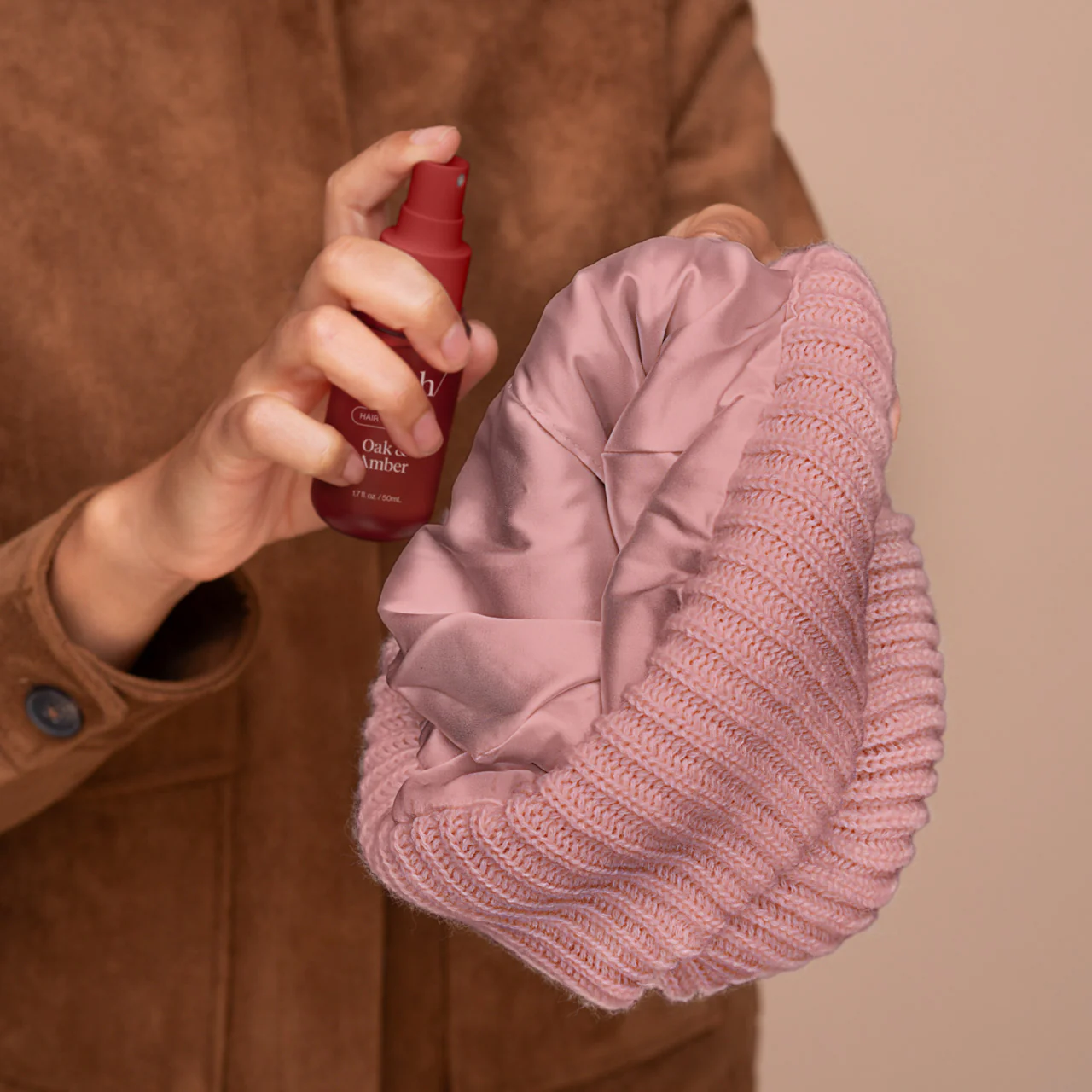 Glazey™ Satin-Lined Beanie in Blush - Image 4