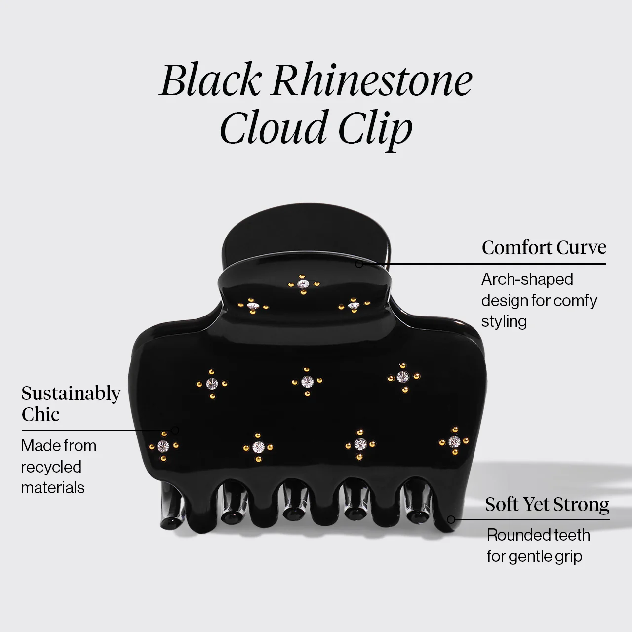 Black Rhinestone Cloud Claw Clip - Image 2
