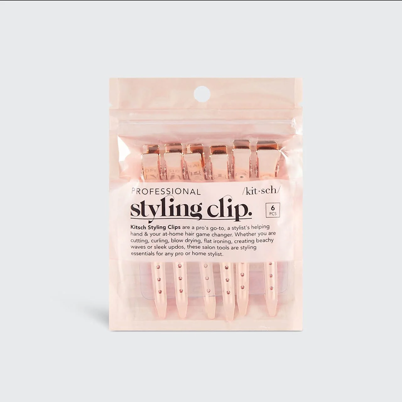 Rose Gold Styling Hair Clips 6pc Set - Image 3