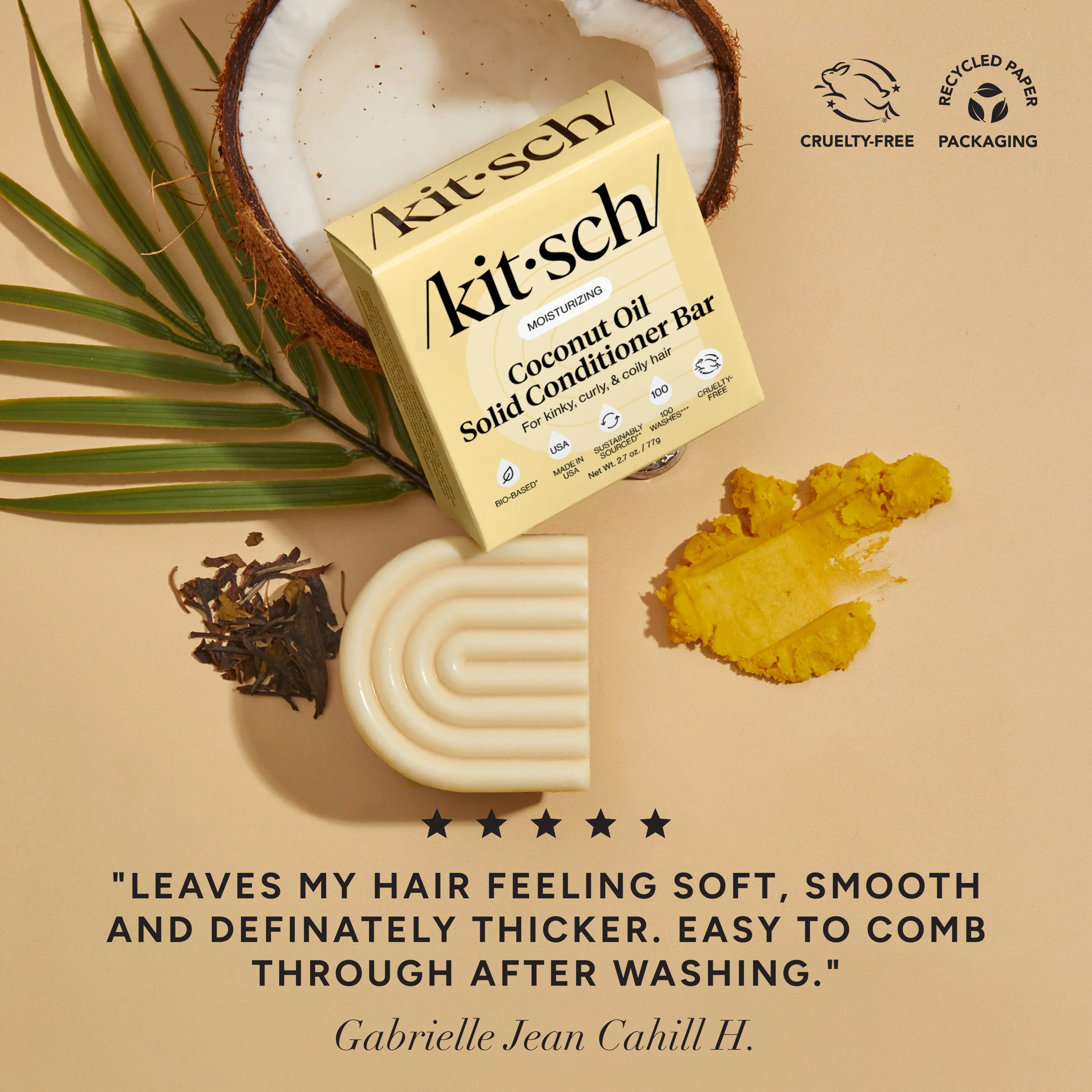 Winter Welcome Kit Coconut Oil Shampoo & Conditioner Bar Combo for Dry Damaged Hair - Image 4